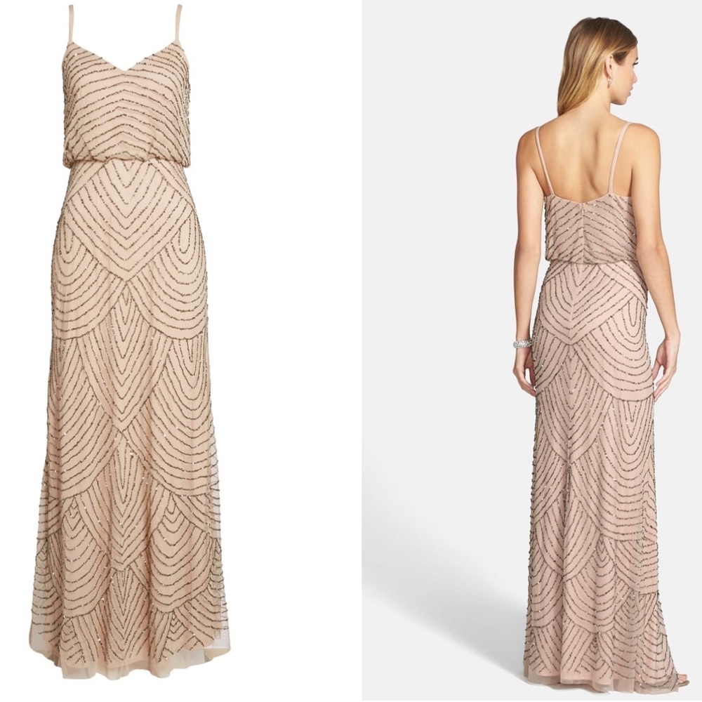 Adrianna Papell embellished blouson gown